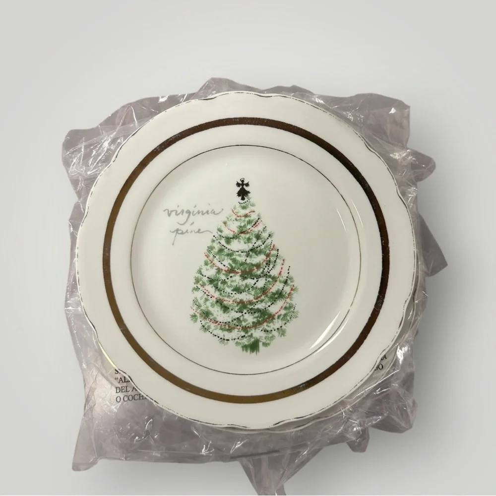 Pottery Barn New Vintage Tree‎ Appetizer Plates (set Of 4).